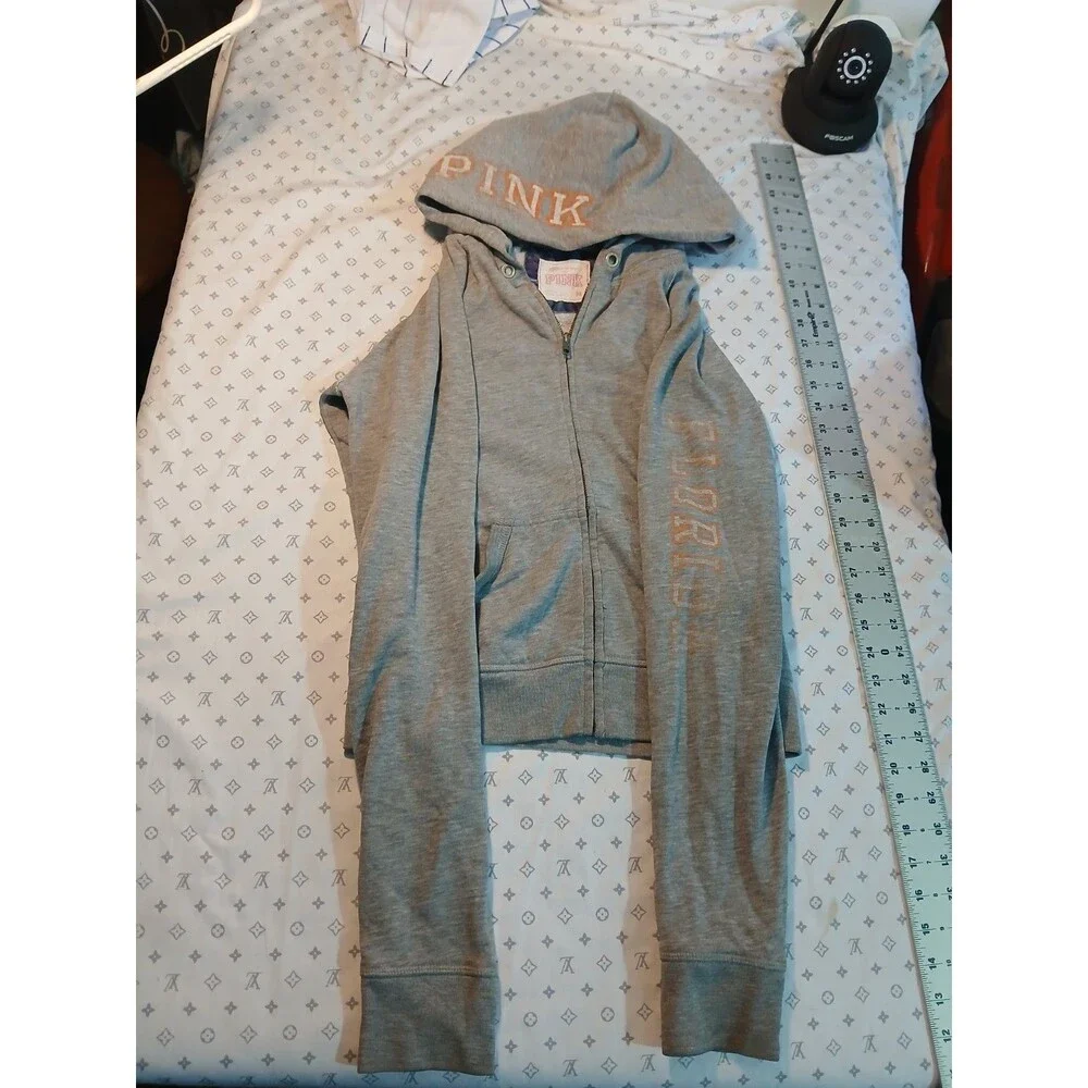 PINK Victoria's Secret University of Florida Gators Zip Hoodie Gray Blue Medium